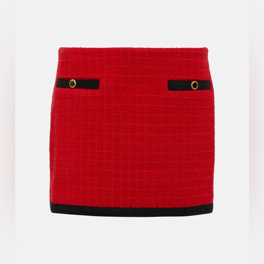 ALESSANDRA RICH Checked wool-blend miniskirt